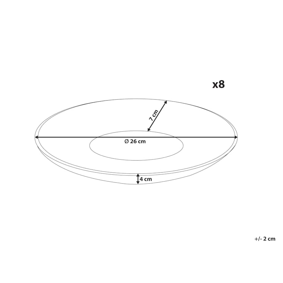 Zestaw 8 dużych talerzy NETTLE Kamionka Złamana biel