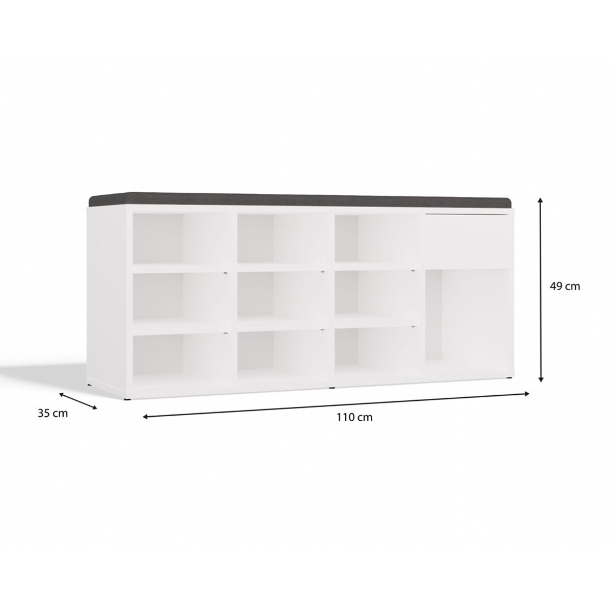 Szafka na obuwie otwarta TALLIN BIAŁY