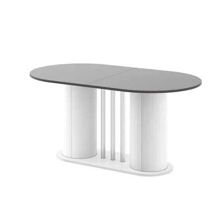 Stół rozkładany CESARO 160(208)x89 szary połysk/biały połysk