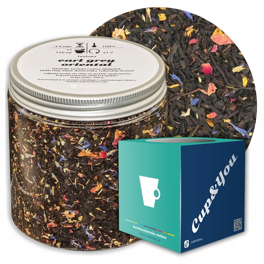 Herbata czarna EARL GREY ORIENTAL połączenia smaku mango i bergamotki - herbata liściasta sypana mieszanka napar susz - gotowa na prezent upominek