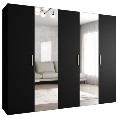 Szafa uchylna otwierana BARI 2 250 wys. 202 cm Czarny + u. Srebrny