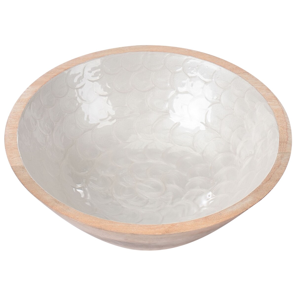 Zestaw 2 mis dekoracyjnych ARISH Drewno mango Brązowy/ biały