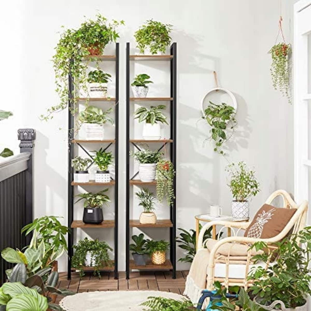 Regał 40X30X187,5 Cm Rustykalny Brąz, Czarny