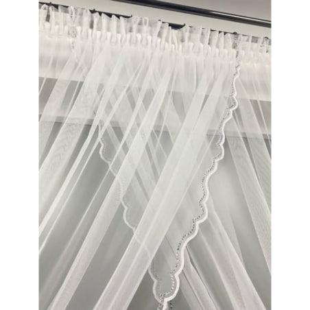 firana kryształowa z szyfonu "aurelia" | taśma 400x270 biała