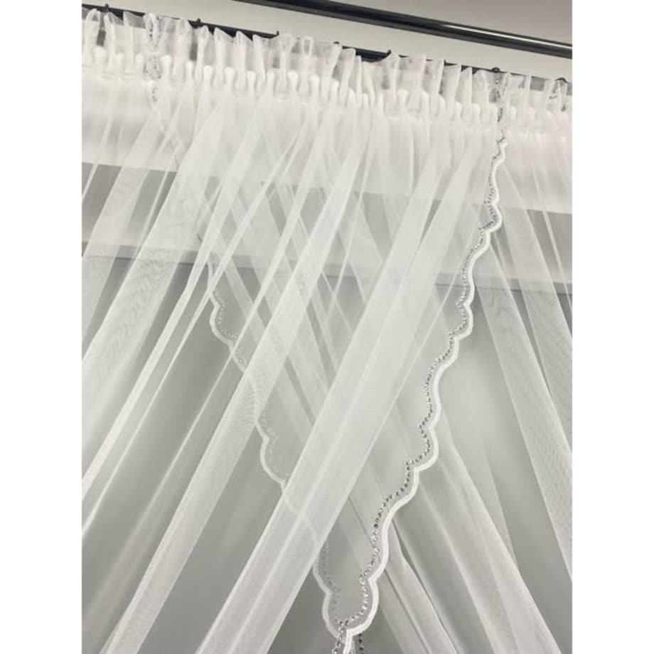 firana kryształowa z szyfonu "aurelia" | taśma 400x270 biała