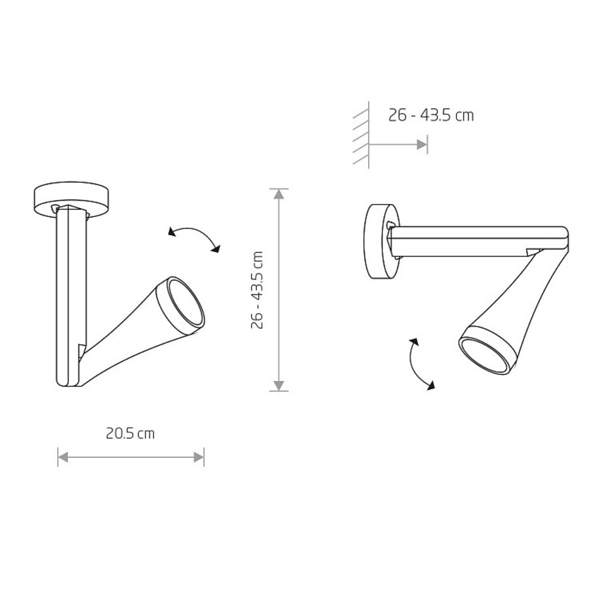 Lampa ścienna 9562 OTTAWA Grafitowy Nowodvorski