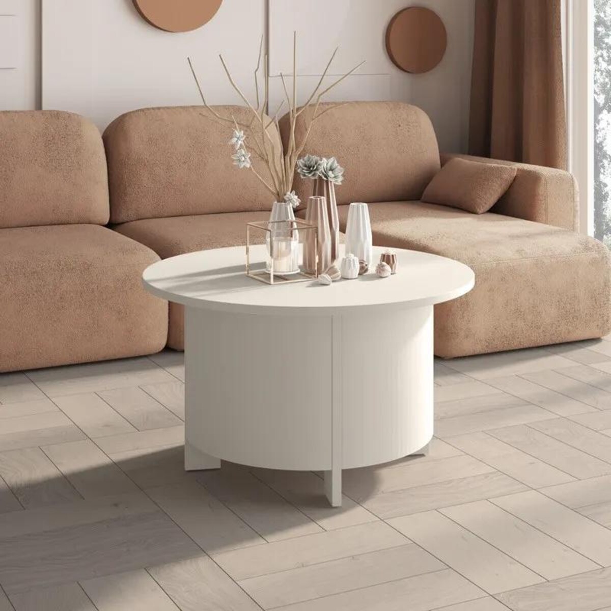 Ława okrągła SALVO AC 80x80 bordowa