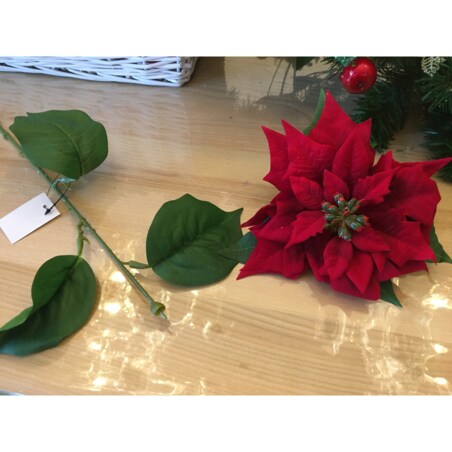 ŁODYGA SZTUCZNA do gwiazdy betlejemskiej KWIATÓW RÓŻNYCH z liśćmi ładna 44