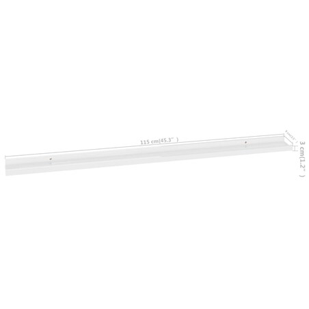 vidaXL Półki ścienne, 2 szt., wysoki połysk, białe, 115x9x3 cm