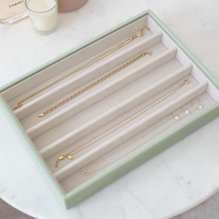 Szkatułka na biżuterię Stackers pięciokomorowa classic zieleń szałwiowa