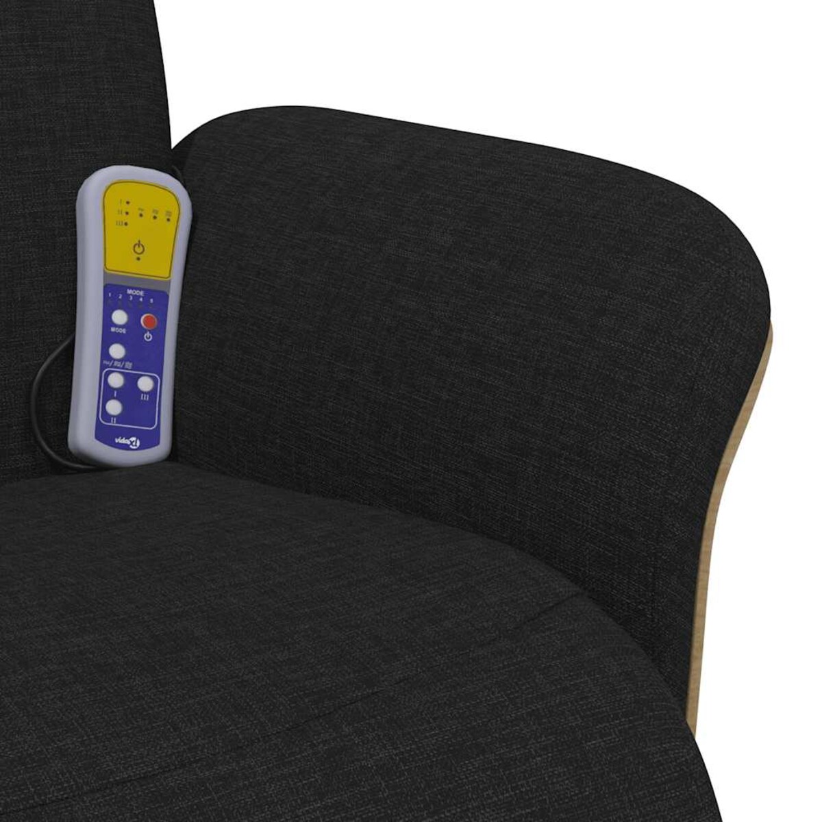 vidaXL Rozkładany fotel masujący z podnóżkiem, czarny, tkanina