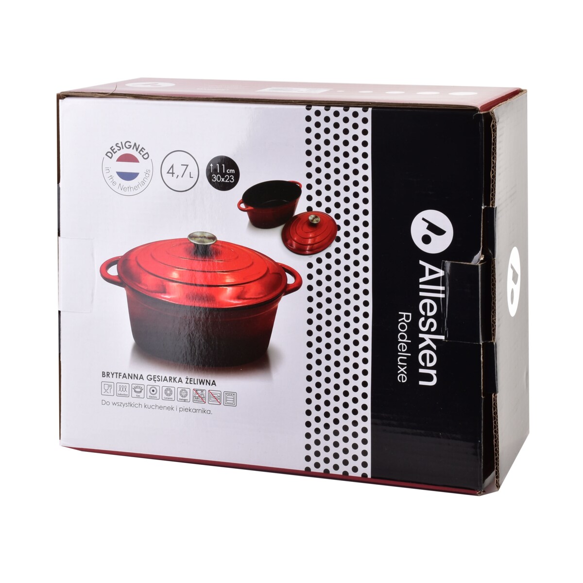 RODELUXE Gęsiarka żeliwna emaliowana 30x38xh17cm