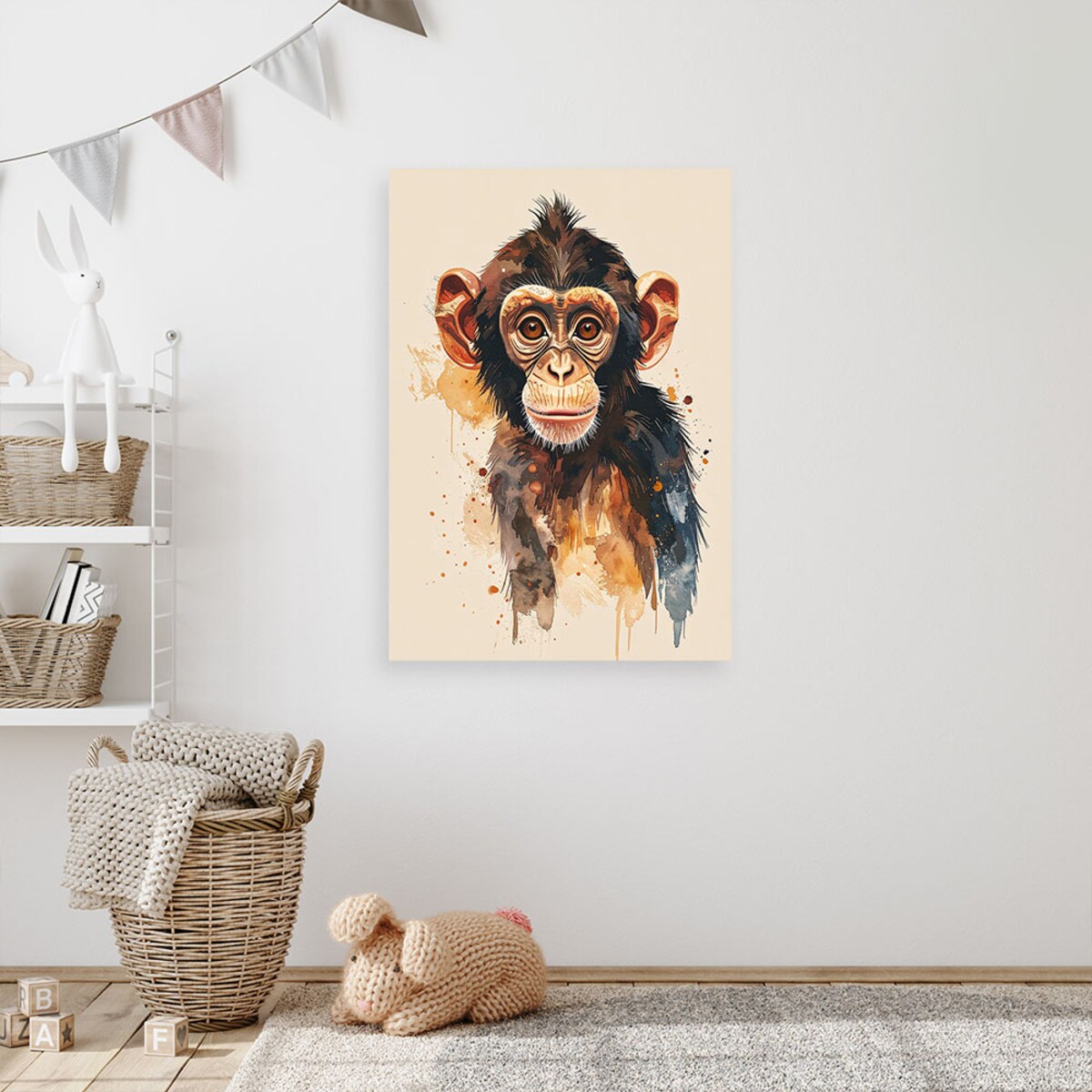 Obraz do pokoju dziecka nastolatka, Mała małpka zwierzęta 40x60 cm