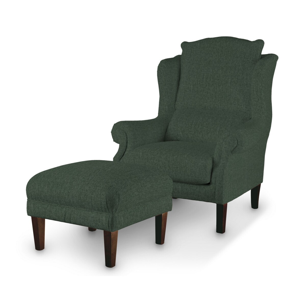 Podnóżek do fotela, leśna zieleń szenil, 56 x 56 x 40 cm, City