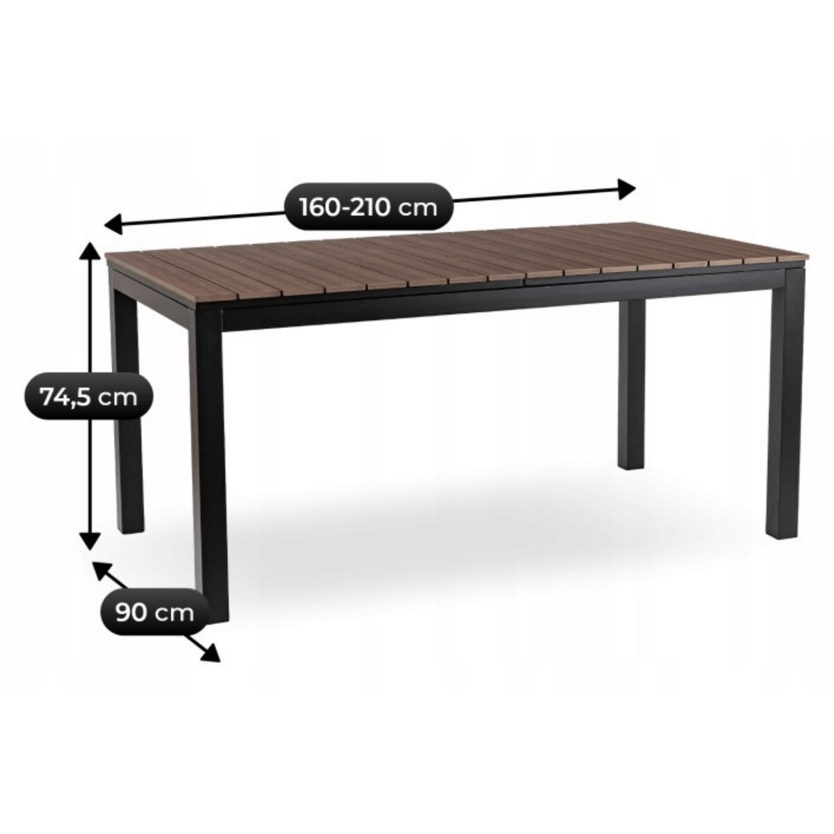 Stół Ogrodowy Rozkładany Na Ogród Działka Taras Orzech Czarny ARGOS 160-210