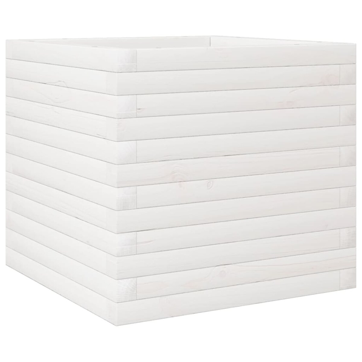 vidaXL Donica ogrodowa, biała, 50x50x45,5 cm, lite drewno sosnowe