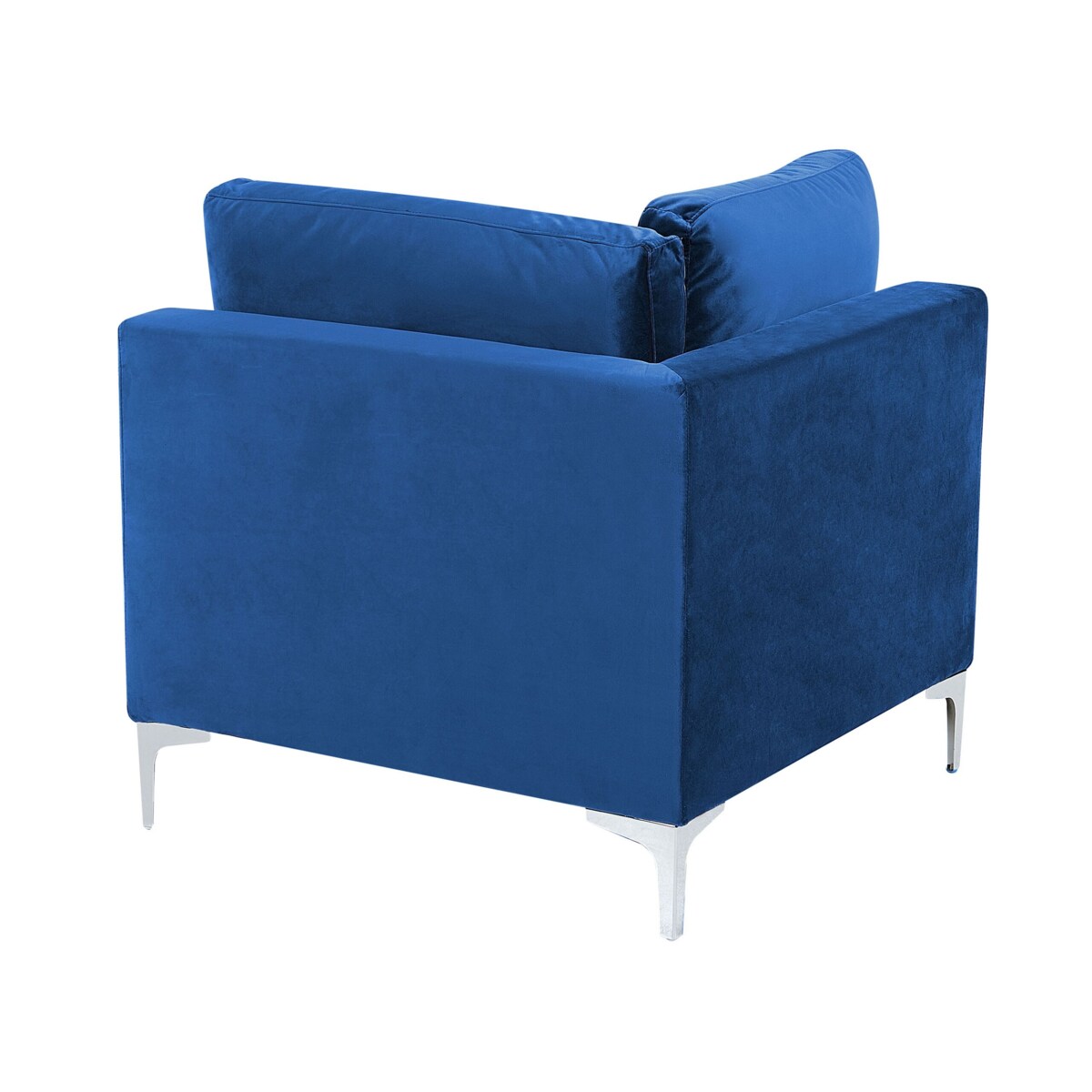 Sofa modułowa 6-osobowa z otomaną welurowa niebieska EVJA