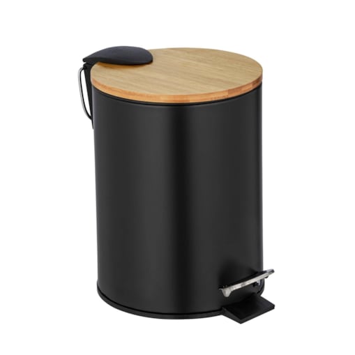 Kosz łazienkowy na śmieci TORTONA, bambusowa pokrywa, z funkcją Easy-Close, 3 L, WENKO