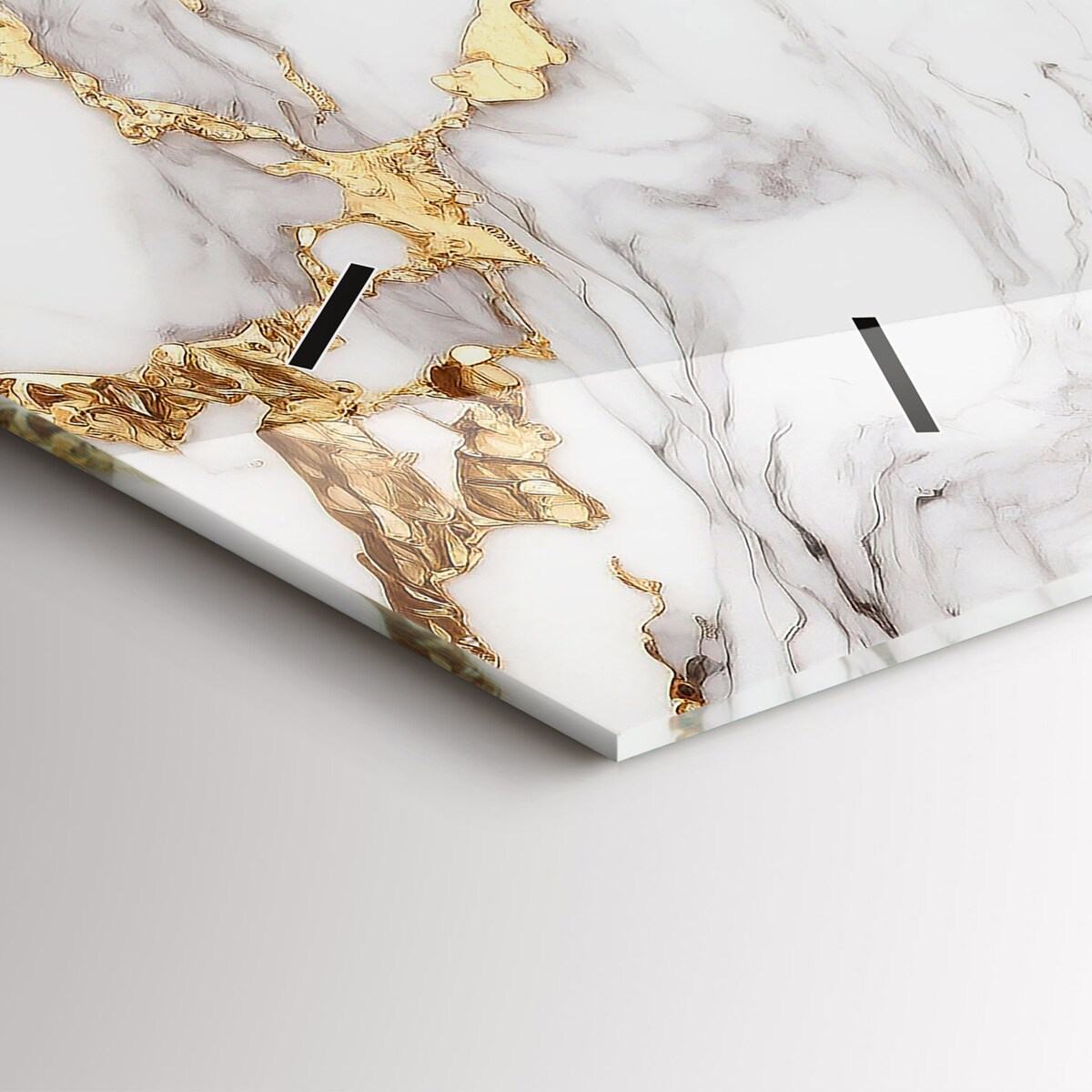 Zegar ścienny Marmur Biało-Złoty, 60x30 cm