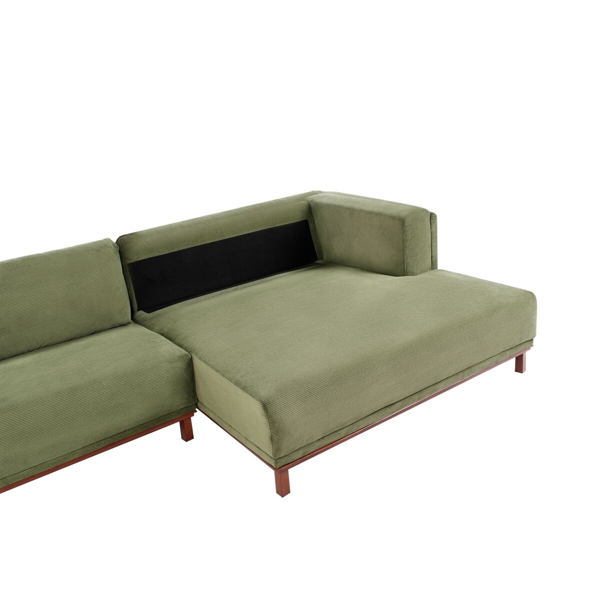 Narożnik VENG Sztruks Zielony dla 4 osób