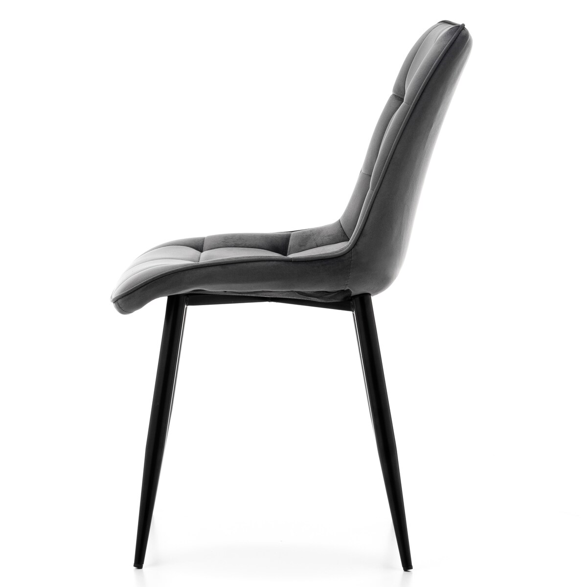 Krzesło tapicerowane welurowe CHIC velvet szary do salonu jadalni