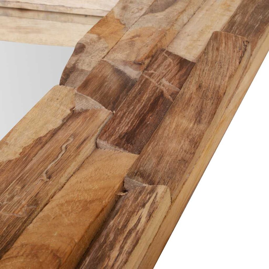 vidaXL Lustro dekoracyjne, drewno tekowe, 60 x 60 cm, kwadratowe