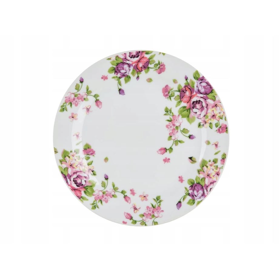 TALERZEKOMPLET OBIADOWY W KWIATY gotowy prezent 30 elem talerze jadalni box