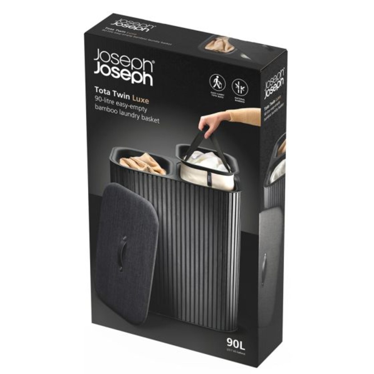 Kosz na pranie (czarny) Tota Lux Joseph Joseph
