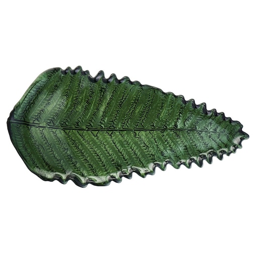 VILLA ITALIA Talerz podłużny półmisek szklany 38 cm GREEN AURA