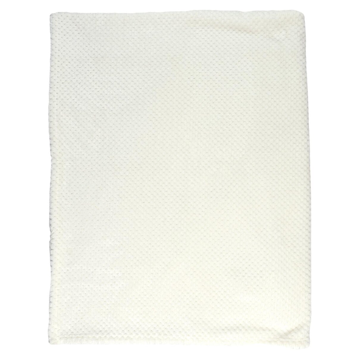 Koc dekoracyjny Honeycomb kremowy 120x150 cm ciepły pled na kanapę do salonu Intesi