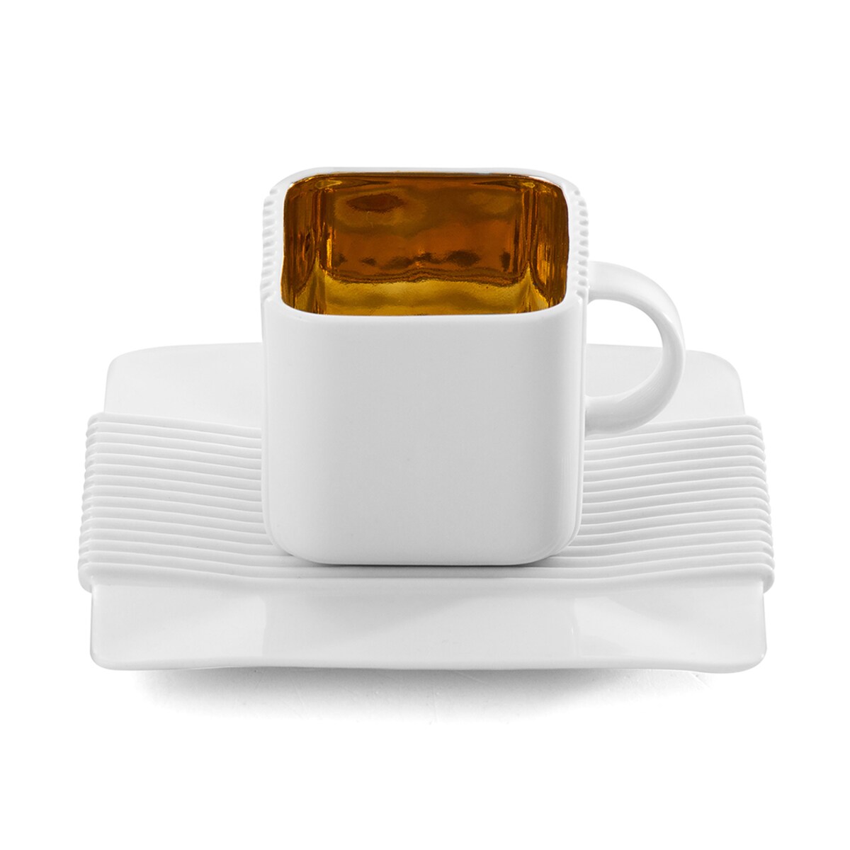 Filiżanka 110 ml ze spodkiem System biała/złoty środek CD33