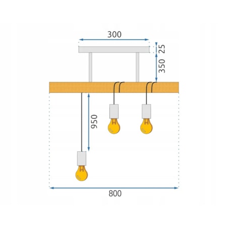 Lampa Sufitowa Wisząca Metal Z Drewnem Loft Line