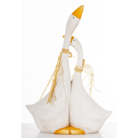 Dekoracja - para białych gąsek 50x34x13 cm ANSERO