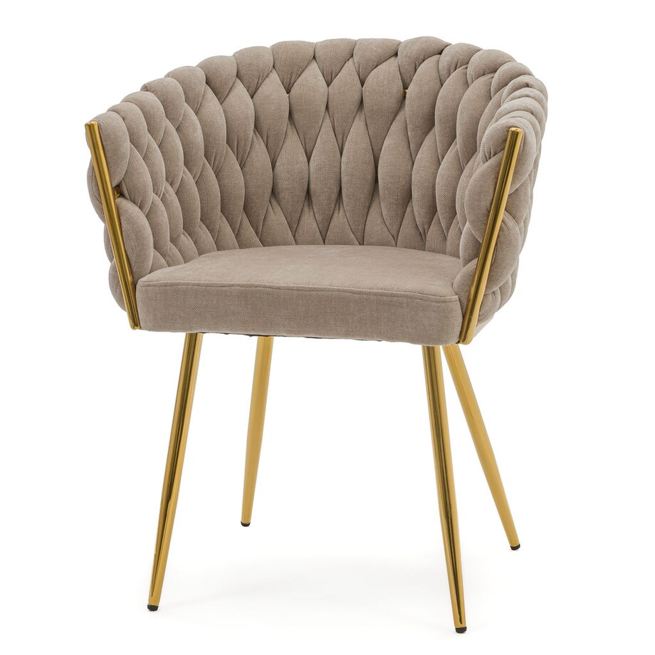 Krzesło tapicerowane tkanina szenilowa ROSA PREMIUM beżowe