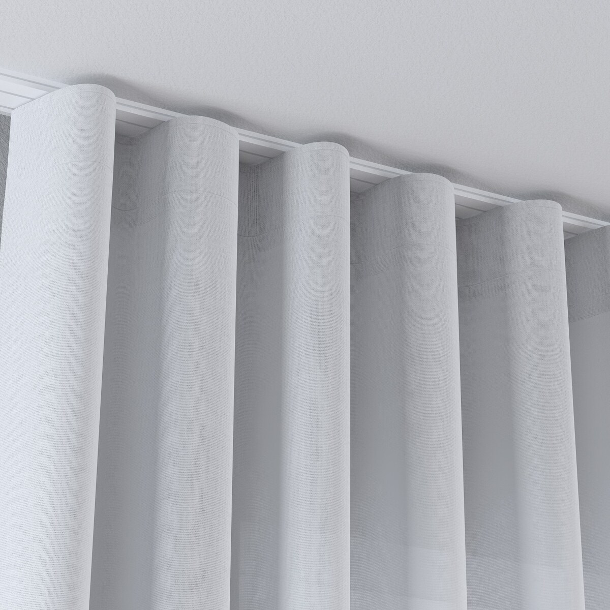 Zasłona na taśmie wave 130x245 prześwitujący, złamana biel