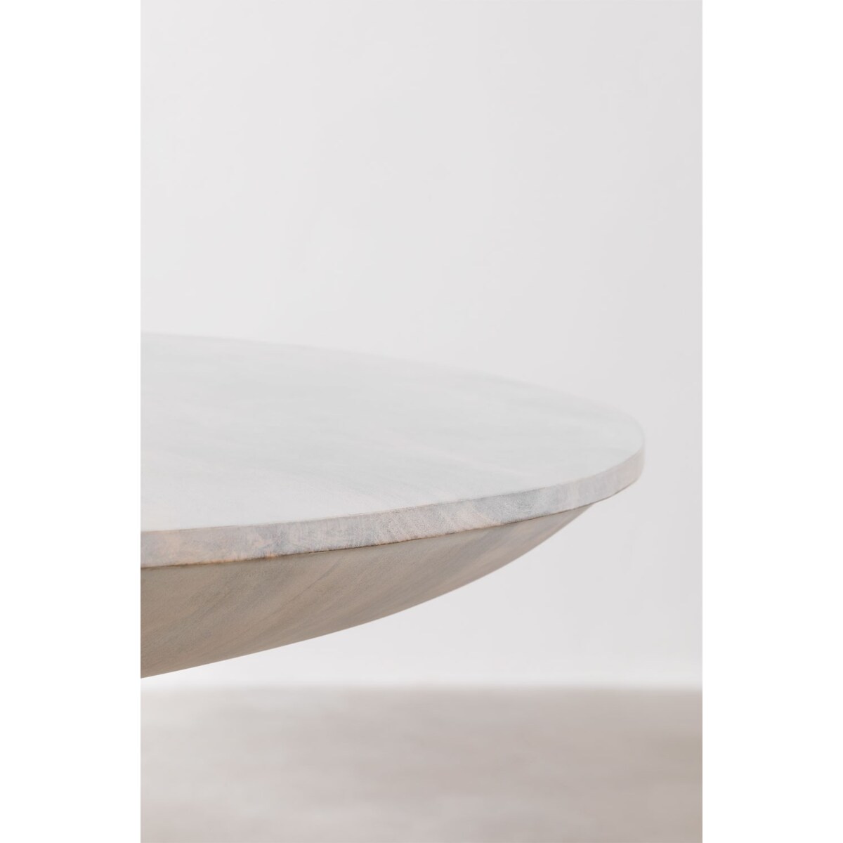 Stół okrągły z drewna mango bielony Bolla Ø120 cm