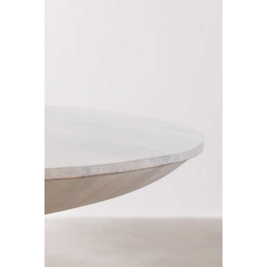 Stół okrągły z drewna mango bielony Bolla Ø120 cm