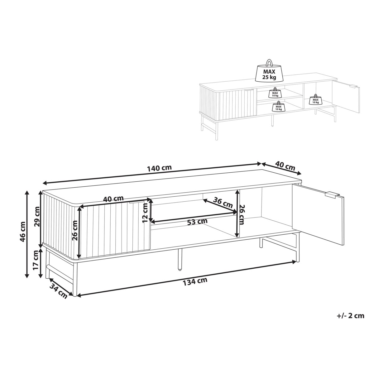 Szafka RTV GLASTONBURY Czarny