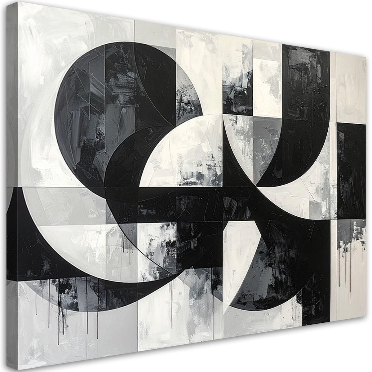 Obraz do salonu biura loftu, Geometryczne formy abstrakcja czarno biały