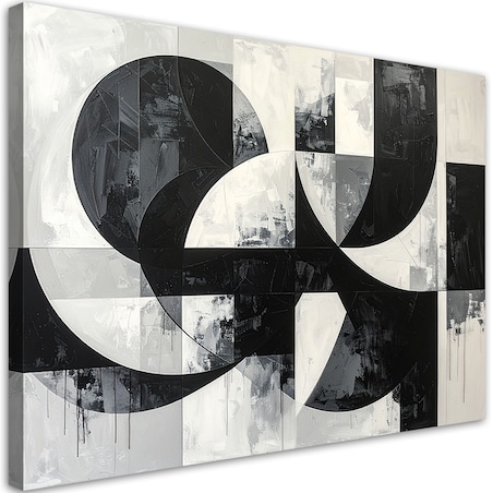 Obraz do salonu biura loftu, Geometryczne formy abstrakcja czarno biały
