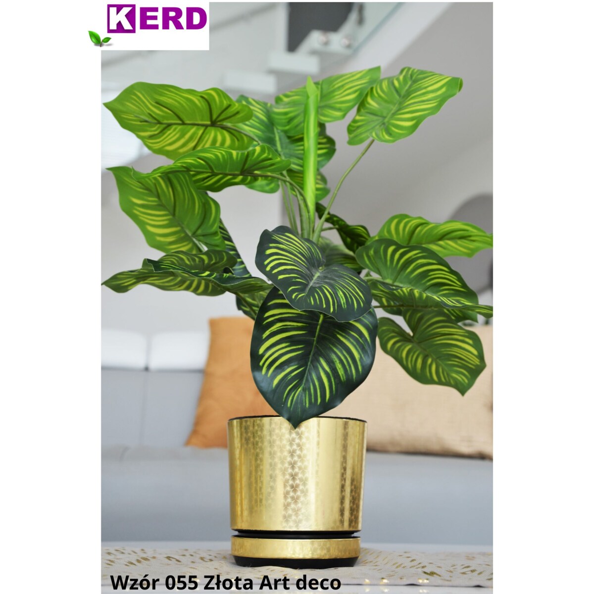 32 cm wzór ZŁOTY ART - DECO piękny elegancki deseń niezwykły wzór glamour ekskluzywna duża donica