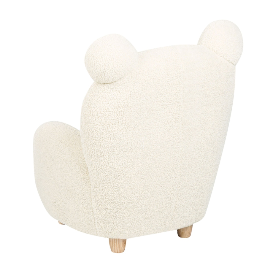 Fotel dziecięcy miś boucle biały MELBU