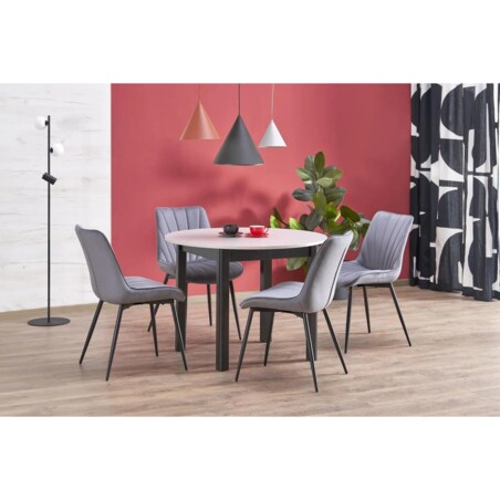 Stół rozkładany RINGO 102(142)x102 kaszmirowy/czarny