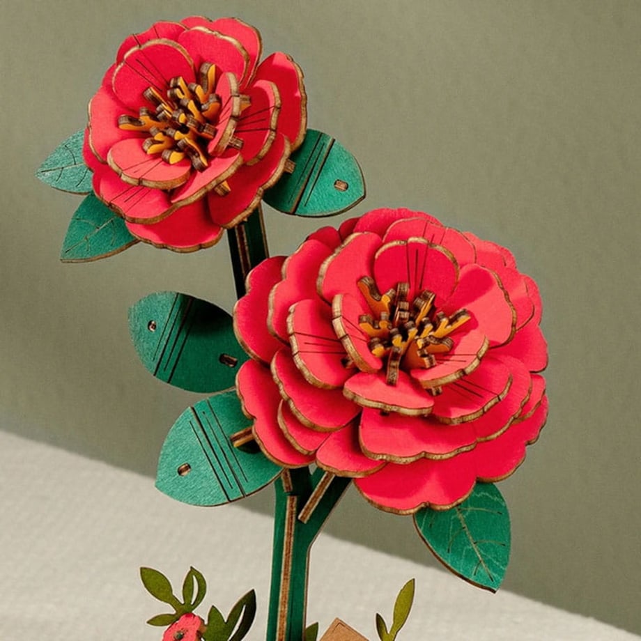 Czerwona kamelia DIY - kwiaty Robotime