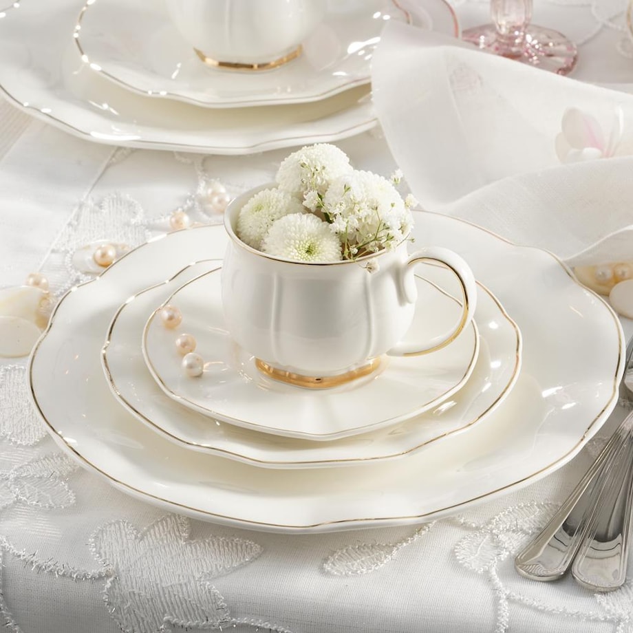 VILLA ITALIA Filiżanka porcelanowa 200 ml ze spodkiem SANDRINE