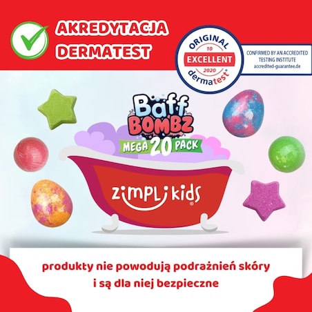 Musujące bomby do zabawy do kąpieli zmieniające kolor wody Baff Bombz 20 szt. 3+ Zimpli Kids