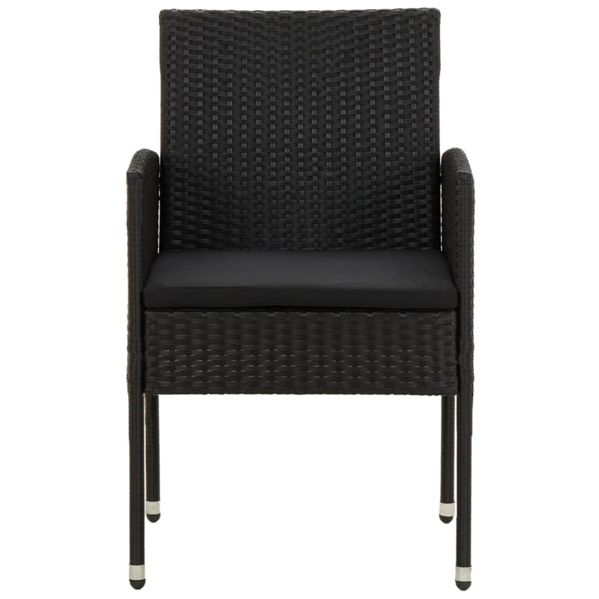 vidaXL 9-częściowy zestaw mebli ogrodowych, polirattan, czarny