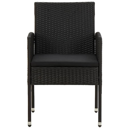 vidaXL 9-częściowy zestaw mebli ogrodowych, polirattan, czarny