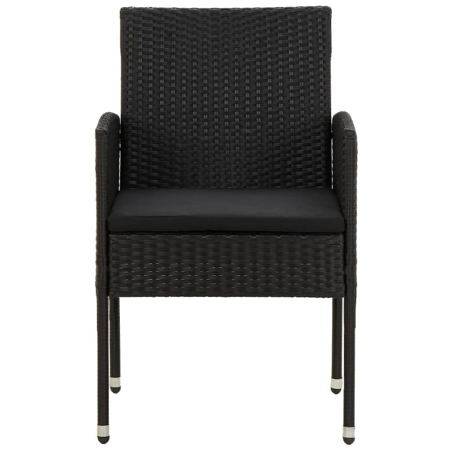 vidaXL 9-częściowy zestaw mebli ogrodowych, polirattan, czarny