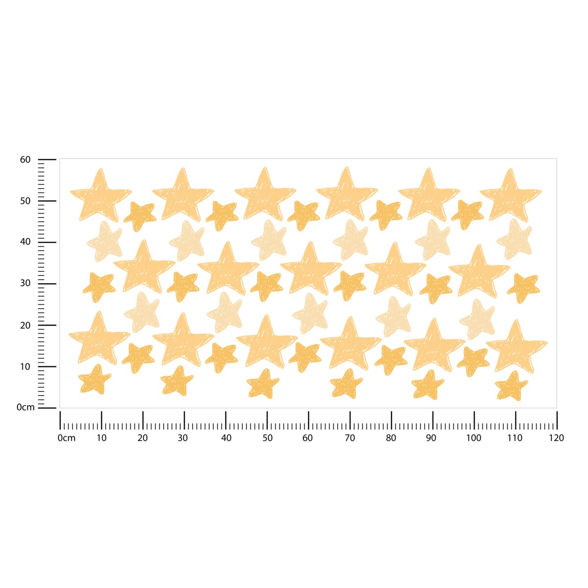 Naklejki Na Ścianę GWIAZDY Żółte Gwiazdeczki Komiks Dla Dzieci ZESTAW 120x60cm